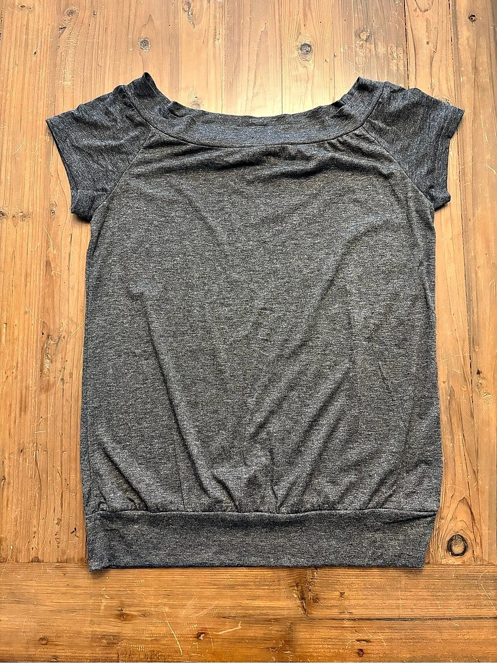 NWT Halife Charcoal Gray Off the Shoulder Boat Neck Top M